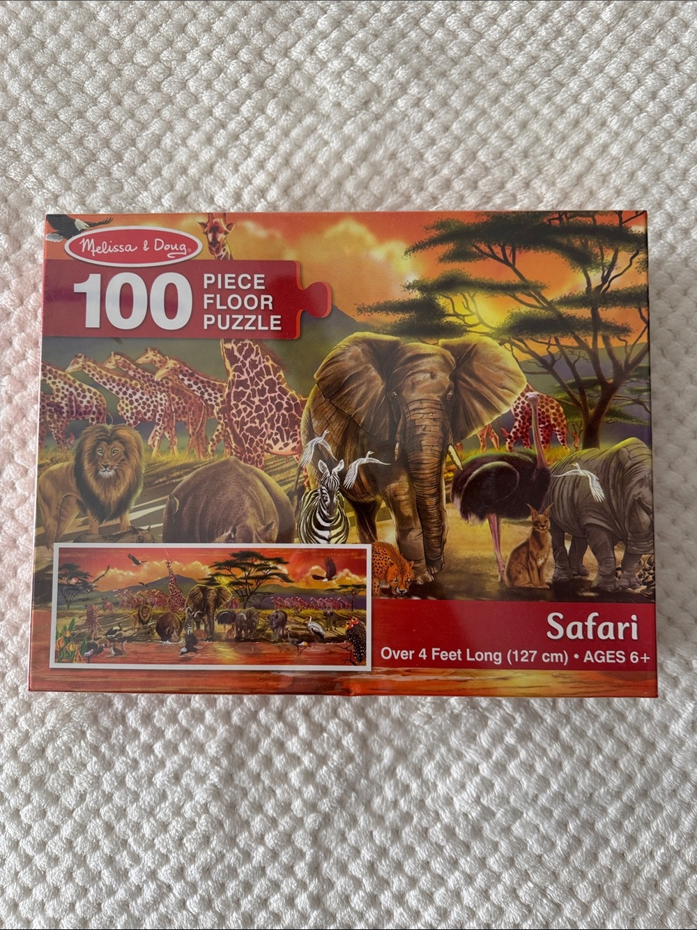 🧩🆕🦁 Melissa & Doug Safari 100-Piece Giant Floor Puzzle 🦒